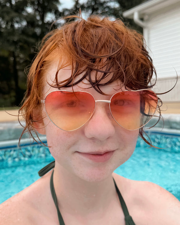 Pink/Yellow Heart Sunglasses