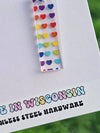 Rainbow Heart Bar Clear Acrylic Earrings