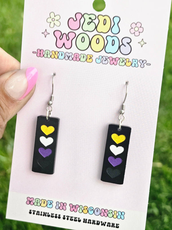 Non Binary Pride Bar Acrylic Earrings