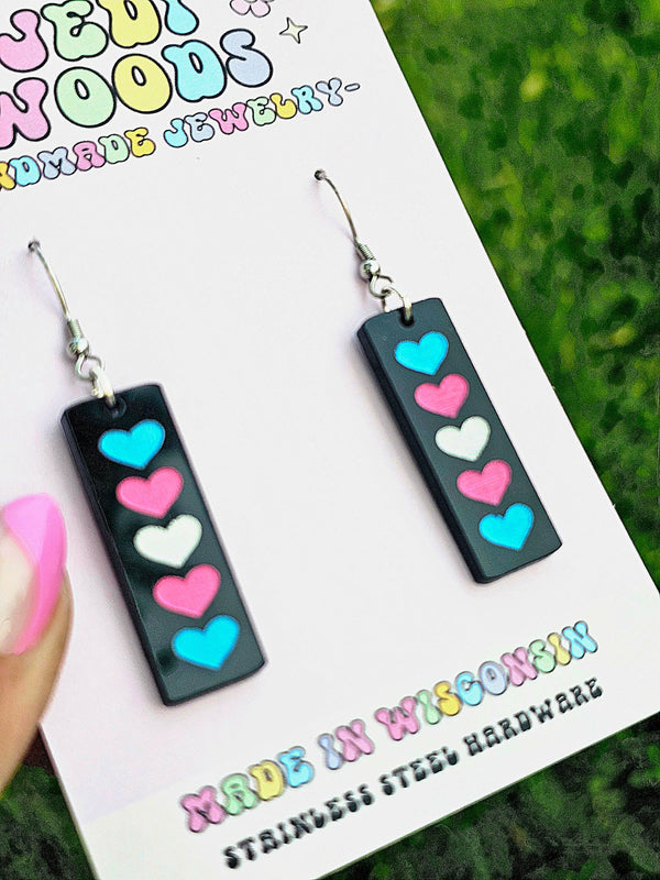 Transgender Pride Flag Bar Acrylic Earrings