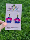 Bisexual Pride Flag Flower Earrings