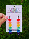 Rainbow Heart Drop Earrings with Gauge Friendly Hardware