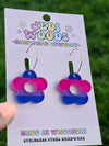 Bisexual Pride Flag Flower Earrings