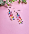 Rainbow Heart Bar Clear Acrylic Earrings