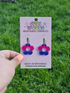 Bisexual Pride Flag Flower Earrings