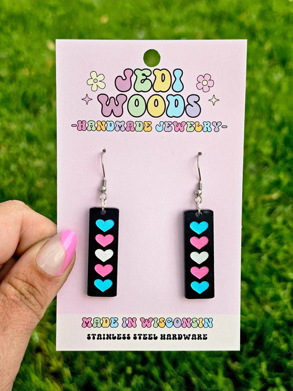 Transgender Pride Flag Bar Acrylic Earrings