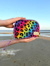 Rainbow Electric Leopard Zip Makeup Pouch