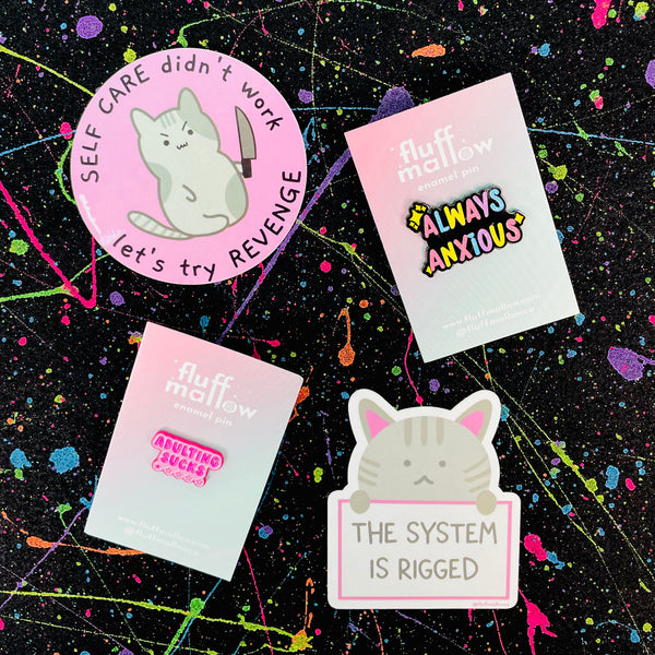 The System is Rigged Kitty Cat Vinyl Sticker