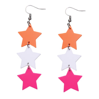 Star Trio Earrings in Lesbian Pride