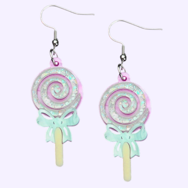 Pastel Iridescent Lollipop Acrylic Earrings