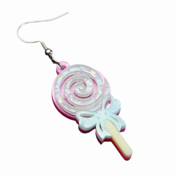 Pastel Iridescent Lollipop Acrylic Earrings