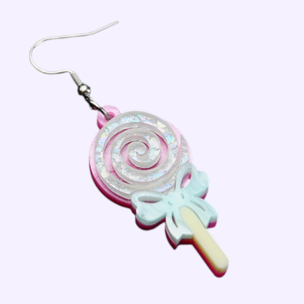 Pastel Iridescent Lollipop Acrylic Earrings