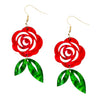Red Rose Acrylic Earrings