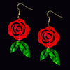 Red Rose Acrylic Earrings