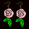 Pink Rose Acrylic Earrings