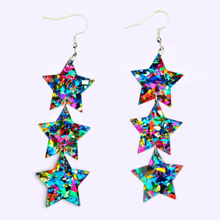 Metallic Confetti Star Trio Earrings