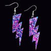 Bi Pride Confetti Lightning Bolt Acrylic Earrings