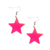 Neon Pink Star Acrylic Earrings