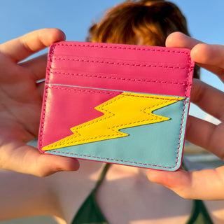 Lightning Bolt Card Wallet in Pan Pride