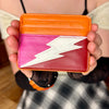 Lightning Bolt Card Wallet in Lesbian Pride