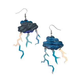 Lightning Strike Storm Cloud Acrylic Earrings