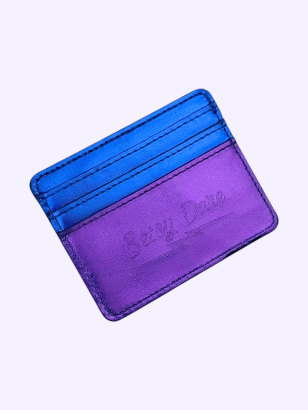 Lightning Bolt Card Wallet in Bi Pride Metallic
