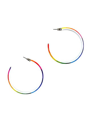 Rainbow Stripe Hoop Earrings