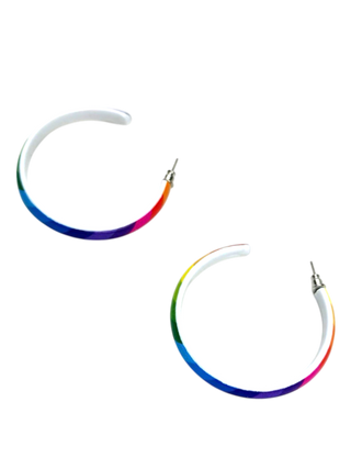 Rainbow Stripe Hoop Earrings