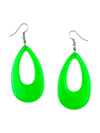 Neon Green Translucent Teardrop Earrings