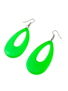 Neon Green Translucent Teardrop Earrings