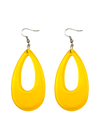 Bright Yellow Translucent Teardrop Earrings