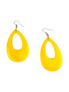 Bright Yellow Translucent Teardrop Earrings