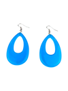 Neon Blue Translucent Teardrop Earrings