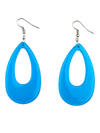Neon Blue Translucent Teardrop Earrings