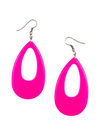 Neon Pink Translucent Teardrop Earrings