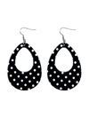 Black/White Dot Teardrop Earrings