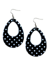 Black/White Dot Teardrop Earrings