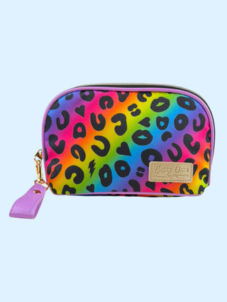 Rainbow Electric Leopard Zip Makeup Pouch