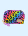 Rainbow Electric Leopard Zip Makeup Pouch