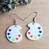 Rainbow Paint Pallet Acrylic Earrings