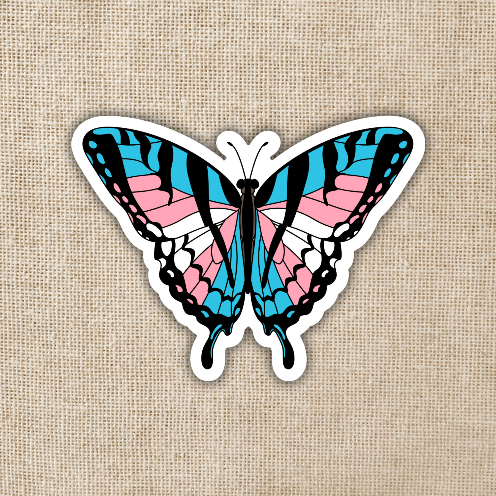 Trans Pride Butterfly Sticker | Betsy Dare