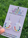 Rainbow Paint Pallet Acrylic Earrings