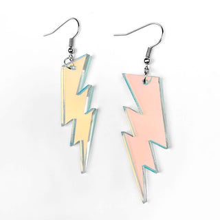 Iridescent Lightning Bolt Acrylic Earrings