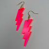 Neon Pink Lightning Bolt Acrylic Earrings