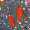 Neon Pink Lightning Bolt Acrylic Earrings