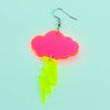 Neon Cloud and Lightning Bolt Acrylic Earrings