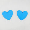 Bright Blue Big Heart Stud Earrings