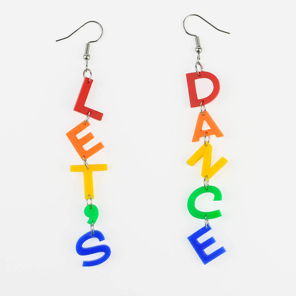 Let's Dance Rainbow Letter Earrings