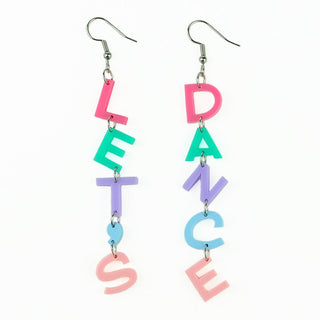 Let's Dance Candy Color Letter Earrings