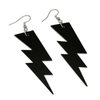 Black Acrylic Lightning Bolt Earrings